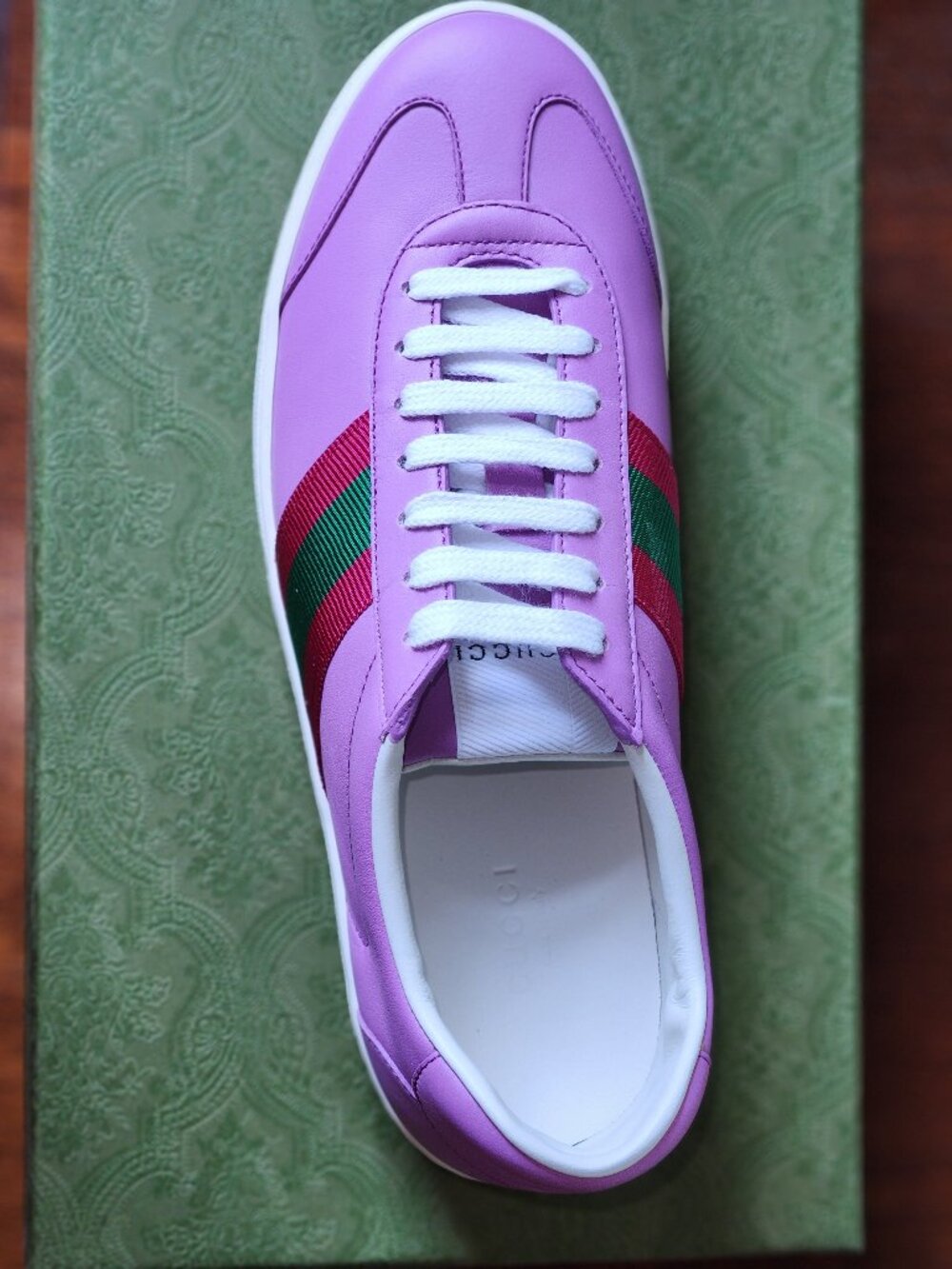 NIB Gucci G74 Web Low "bright pink" sneakers IT 38.5 US 8.5